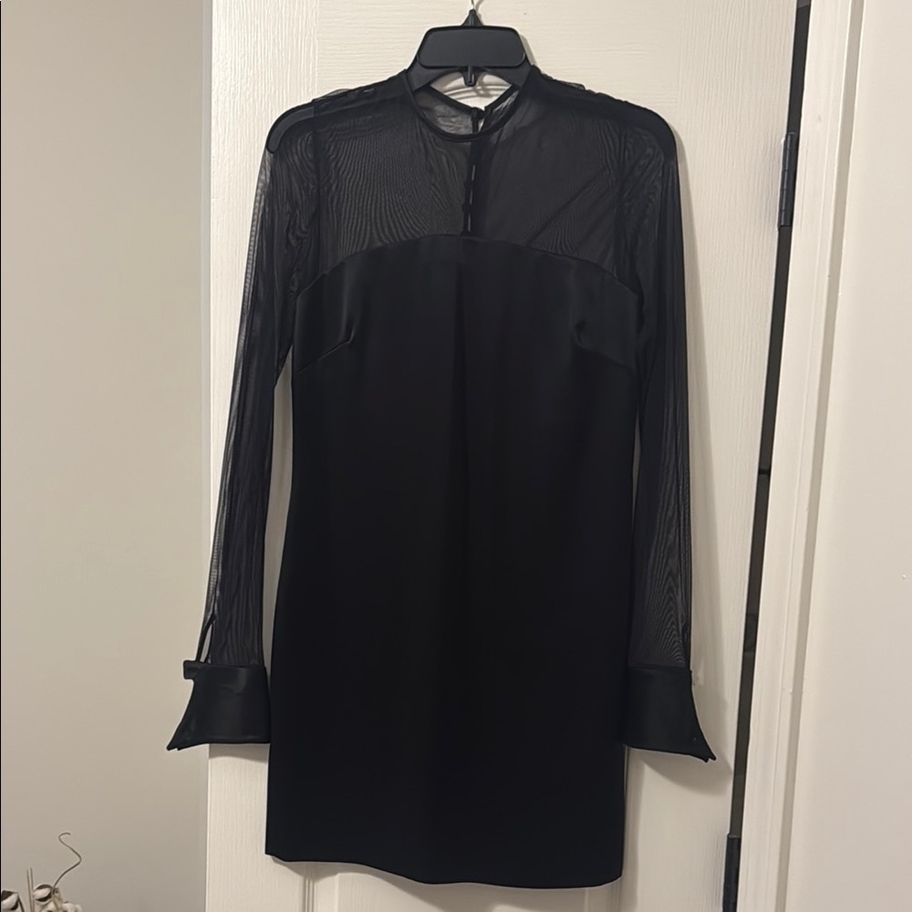 Laundry By Shelli Segal Black Sheath Dress with Bell Sleeves